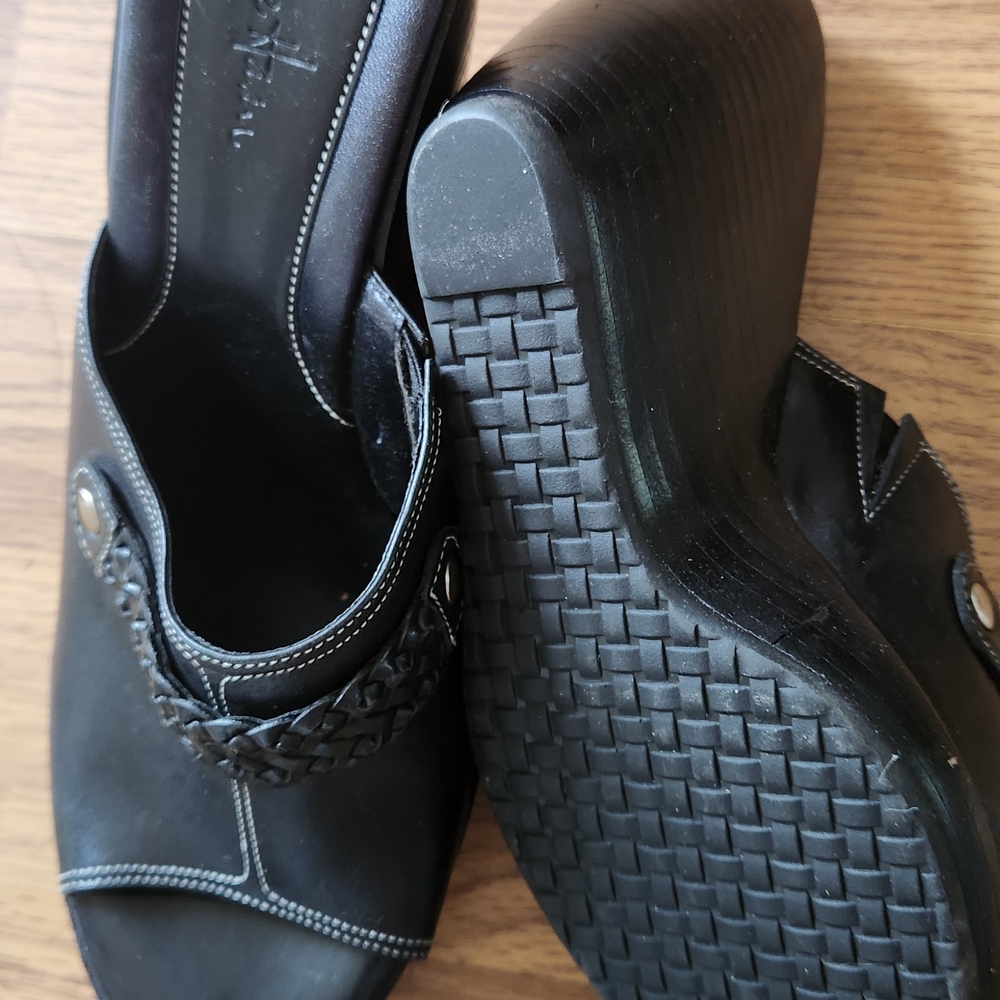 Cole Haan Black Wedge Sandals